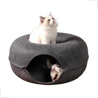 Imagem de Cama Casinha Túnel de Feltro Toca 60x60x26cm para Gatos Cães - Pet For