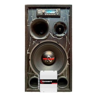 Imagem de Caixa bob ativa hp 750 w rms módulo taramps 400w mp3 bt usb residencia