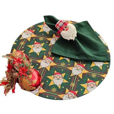 Imagem de Kit Natal: 4 Capas + Bases MDF + Guardanapos + Anéis Decorativos - Cri