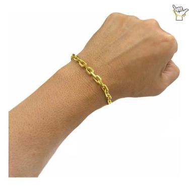 Imagem de Pulseira Cadeado 8mm Banhado a Ouro 18k Masculina Super Luxo - ToJoia1