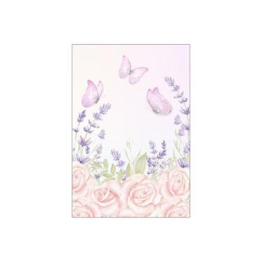 Imagem de Painel De Festa Vertical 1,50 x 2,20 - Flores de Lavanda e Borboletas 