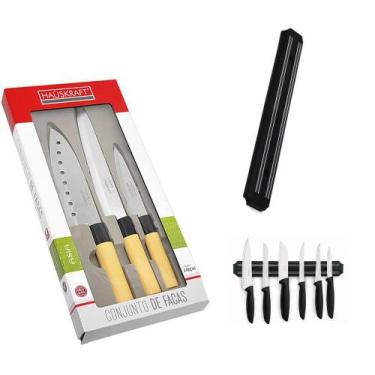 Imagem de Kit Facas Japonesa Sushi Barra Magnética 50c Suporte Cozinha - Clink S