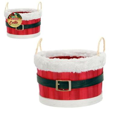 Imagem de Cesta Cinto e Veludo C/alça Art Christmas 13x18cm 833348 - ZEIN, ÚNICO