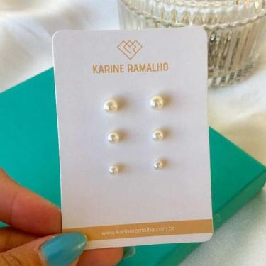 Imagem de Trio de brincos pérolas banhado a ouro 18k - KARINE RAMALHO