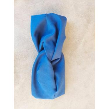 Imagem de Faixa Para Cabelo Turbante Jaleco Art, Azul Marinho