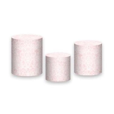 Imagem de Trio De Capa Cilindro - Rosa Com Efeito Renda 009 - Via Cores