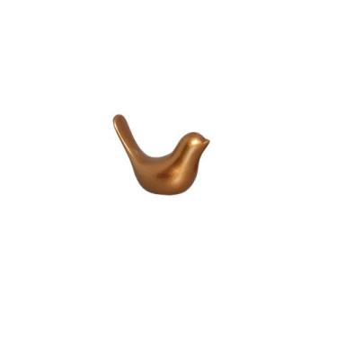 Imagem de Estatueta Passarinho em Cerâmica Decorativo Home G Dourado - Sara Deco