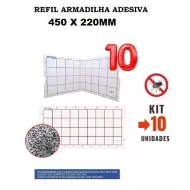 Imagem de 10 Pçs - Refil 450x220mm Armadilha Pega Mata Mosca Mosquito - COLLY