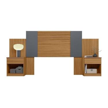 Imagem de Cabeceira Casal Araguaia Extensível Ripada Color Flex Freijó Cinza Moval Freijó Cinza