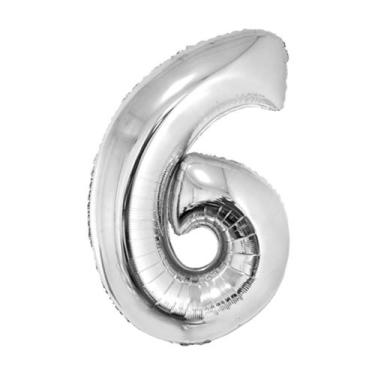 Imagem de Balão metalizado 34"/86cm prateado silver, N.6