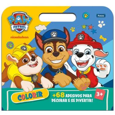 Imagem de Livro Album de Colorir Infantil Patrulha Canina + de 68 Adesivos - For