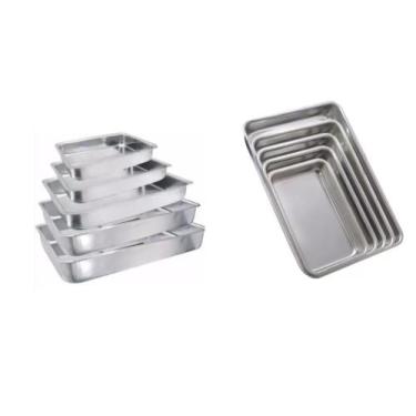 Imagem de Kit de 5 Forma Assadeira Tabuleiro Retangular Extra Alto N 1, 2, 3, 4,