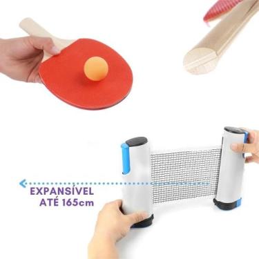 Imagem de Kit Rede Retrátil Pingpong Tênis De Mesa Raquetes E Bolinhas - Western