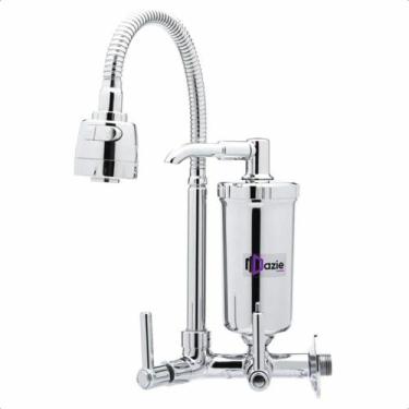 Imagem de Torneira com Filtro Cozinha Parede Bica Móvel Flexível Gourmet Metal I