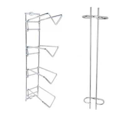 Imagem de Conjunto Portas Taças 42cm e Suporte Adega de Parede para Garrafa de V