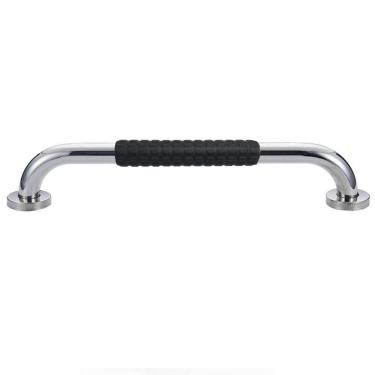 Imagem de Barra de Apoio Inox 30cm Suporte Antiderrapante Casa Banheiro Box Idoso Criança Gestante Cadeirante Acessibilidade Segurança Proteçao Resistente