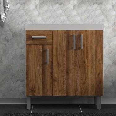 Imagem de Gabinete de Banheiro 80cm sem Lavatório Ref 581 Cewal - Branco/Amendoa