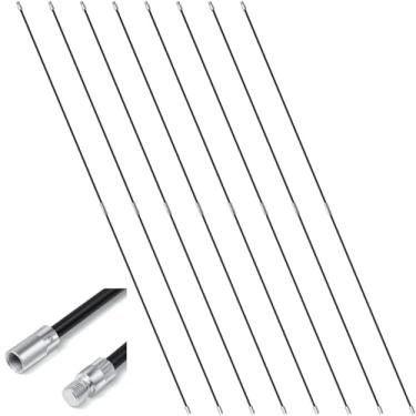 Imagem de Layhit 8 peças de varões totais de 7,3 m de escova de chaminé de fibra de vidro, kit de extensão, haste de limpeza de chaminé para escovas NPT de 1/4 de lareira de chaminé, preto