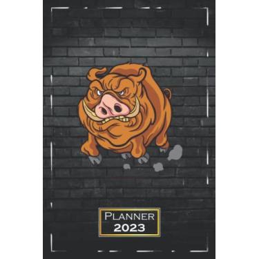 Imagem de Planner 2023: Pig, Motif | A5 (6x9) | One Week on a Double Page | From Monday to Sunday | Animal | qb2