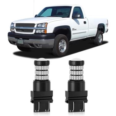 Imagem de MEALAM Lâmpadas LED 3157 3156 3057 3056 com projetor de luzes traseiras de freio compatíveis com Chevrolet Silverado/GMC Sierra 1999-2006, pacote com 2