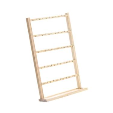 Imagem de YIJU Brinco expositor brinco rack mesa com ganchos portátil brinco suporte de exibição de jóias para brincos anéis, 5 Níveis