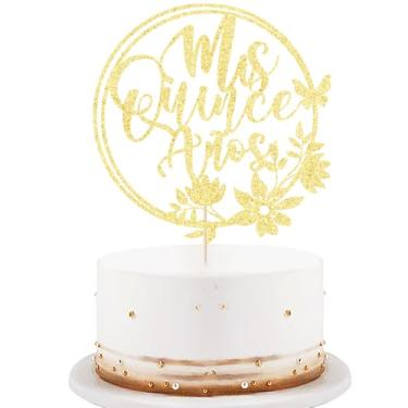 Imagem de Mis Quince Anos Cake Topper-Mis Quince 15, Feliz 15 Anos Cake Decor, Hello 15,Girls 15th Birthday Party Decorations Supplies