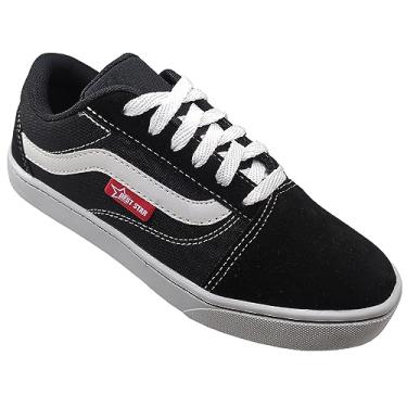 Imagem de Tênis Infantil Masculino Meninos Casual Best Star Preto/Bco Cor:Preto;Tamanho:32