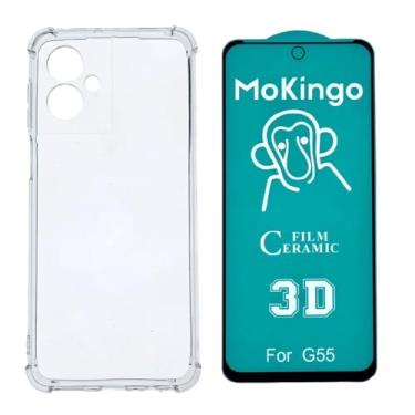 Imagem de Capa Capinha Case Anti Impacto Queda Shock + Pelicula de Ceramica 5d 9d Full Cover Compatível com Moto G55