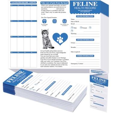 Imagem de Dunzoom 25 unidades de registros de saúde de gatos, livro de registro de vacinação de gatinhos, cartão de registro de vacinação de gatinhos, dobrável, registro de vacinas para gatos, livreto de