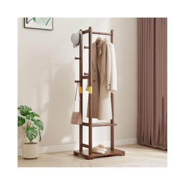 Imagem de LICONG-2019 Cabide de canto para cabide de chão, quarto, quarto, guarda-roupa, sala de estar, interior, cabide de roupas, cabide de chão (marrom)