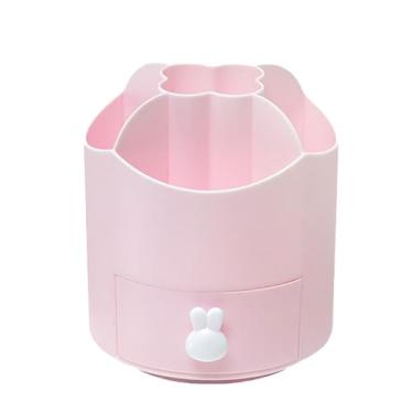 Imagem de Porta-canetas, Porta-lápis Giratório de 360°, Design Aberto Multifuncional, Porta-canetas de Mesa Bonito Com 5 Compartimentos, Organizador de Mesa para Escritório Em Casa, (Rosado)