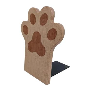 Imagem de Kuntesetty Garra de gato estante de livros pata estante de livro rolha decorativo gato estante para casa quarto de crianças, C