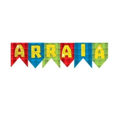 Imagem de Painel Festa Junina Arraia Com Bandeirinhas em EVA Pode Molhar - Piffe