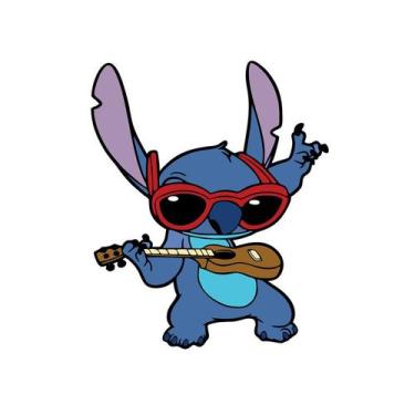 Imagem de Adesivo Infantil  Stitch de ocúlos e viola Resinado - Rei Cobra, Azul