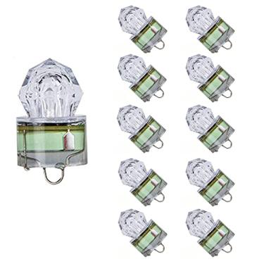 Imagem de Luz de pesca LED subaquática luzes de queda profunda à prova d'água diamante tubular isca de pesca subaquática atrativos para atum espadarte, pacote com 10