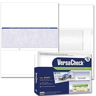 Imagem de VersaCheck Cheques seguros – 1000 verificações de vales de negócios em branco – Azul clássico – 1000 folhas formulário #1001 – verifique no meio