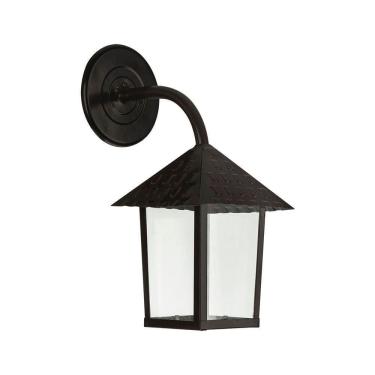 Imagem de Arandela Blumenau Colonial Quadrada Vidro Liso E27 Bivolt Preto Fosco