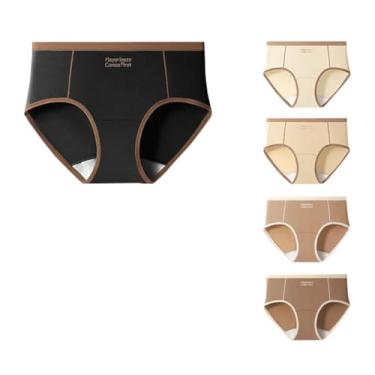 Imagem de RYZGOJV Calcinha de biquíni feminina 95% algodão, calcinha hipster elástica feminina, pacote com 5 cores F01