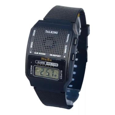 Imagem de Relógio De Pulso Unissex Fala A Hora Em Português