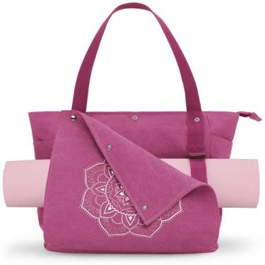 Imagem de Bolsa de tapete de ioga Gonex Yoga Gym Bag Sacola de lona rosa vermelh