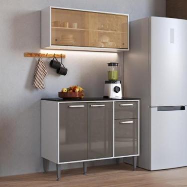Imagem de Armário de Cozinha Aéreo com Balcão para Pia 105cm Siena Multimóveis M