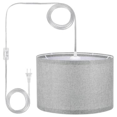 Imagem de Luminária pendente Plug in PATIKIL, cabo de corda de 15 pés, cinza escuro