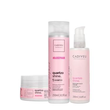 Imagem de Kit Cadiveu Essentials Quartzo Shine Shampoo Máscara e Protein Hair Cream (3 produtos).