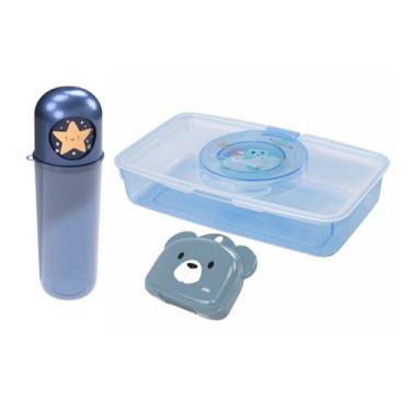 Imagem de Conj Ludico Infantil Porta Lenços Umedecidos Saboneteira Ursinho Estojo Multiuso (Astronauta)