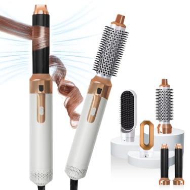 Imagem de KKM STYLER Modelador de cabelo 5 em 1 atualizado, escova de ar quente, escova de secador de cabelo, modelador de cabelo, modelador de ar, conjunto de secador de cabelo - perfeito para volume,