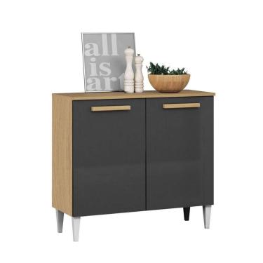 Imagem de Balcão Para Cozinha Pequeno 2 Portas Estelle Atacama/grafite