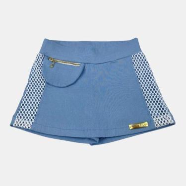 Imagem de Short Saia Infanto Juvenil Azul Mila Filó, 14, azul