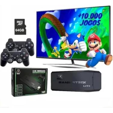 Imagem de Adp Game Stick Retrô 4K 64gb Original Versão Atualizada - 20 Mil Jogos Com 2 Controles Sem Fio - Smart Video game TV Stick - Game pendrive