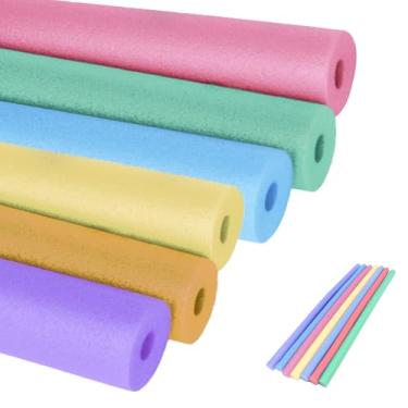 Imagem de Kit 6 Boia Macarrão Espaguete P/Piscina C/Furo 1,65 M