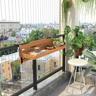 Imagem de NOBBAT Mesa suspensa dobrável, mesa de parede com economia de espaço para cozinha, varanda, durável, leve, fácil de instalar, perfeita para espaços pequenos(Original wood color,120cm)